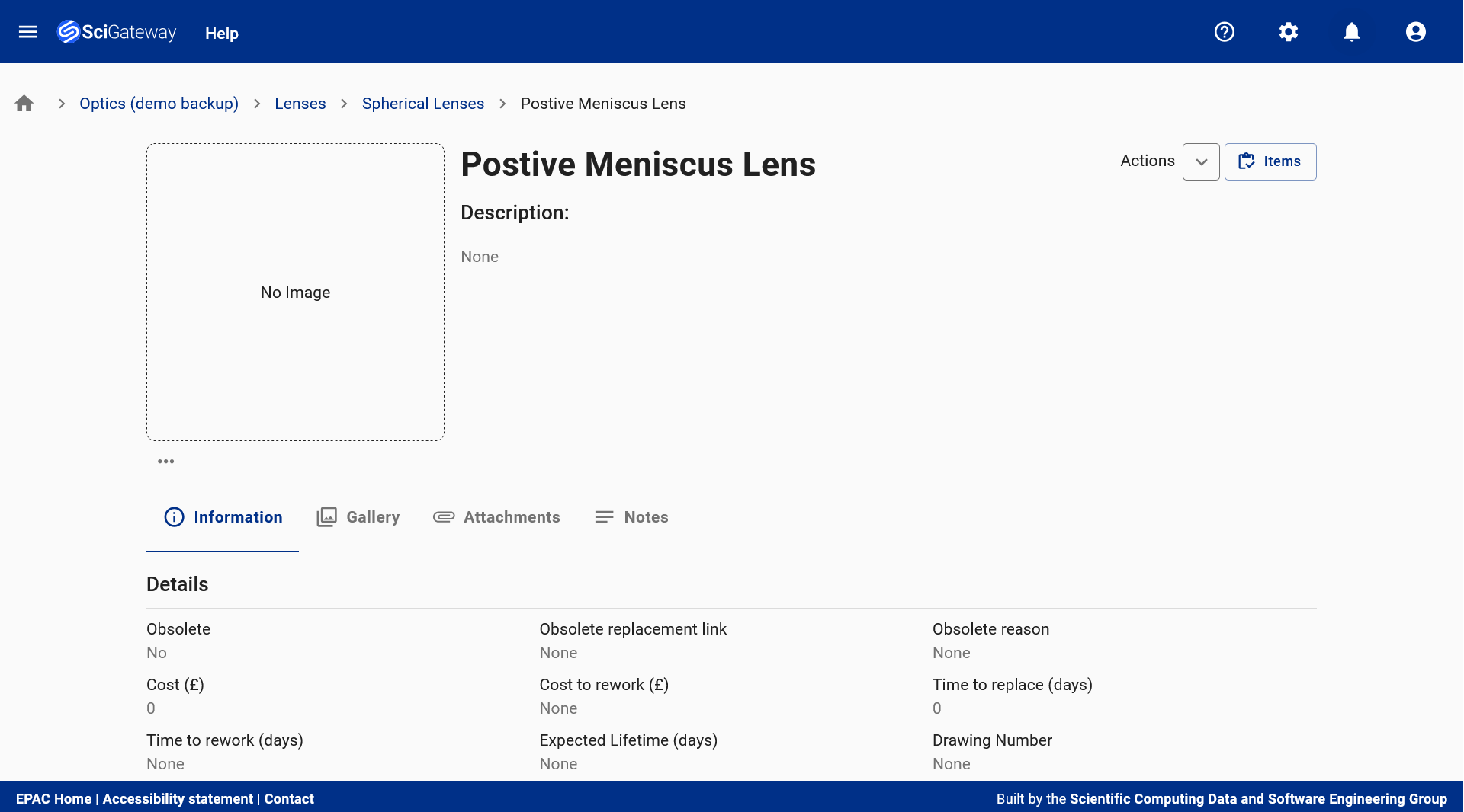 Catalogue Item Landing Page